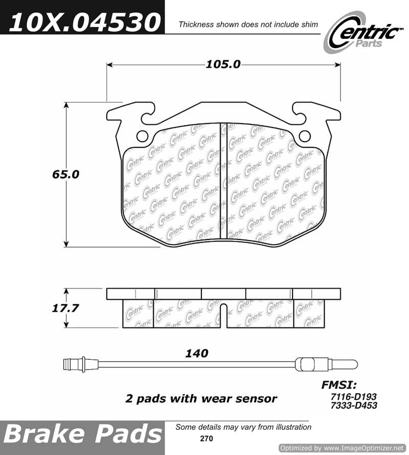 102.04530 CTek Brake Pads Centric Pair