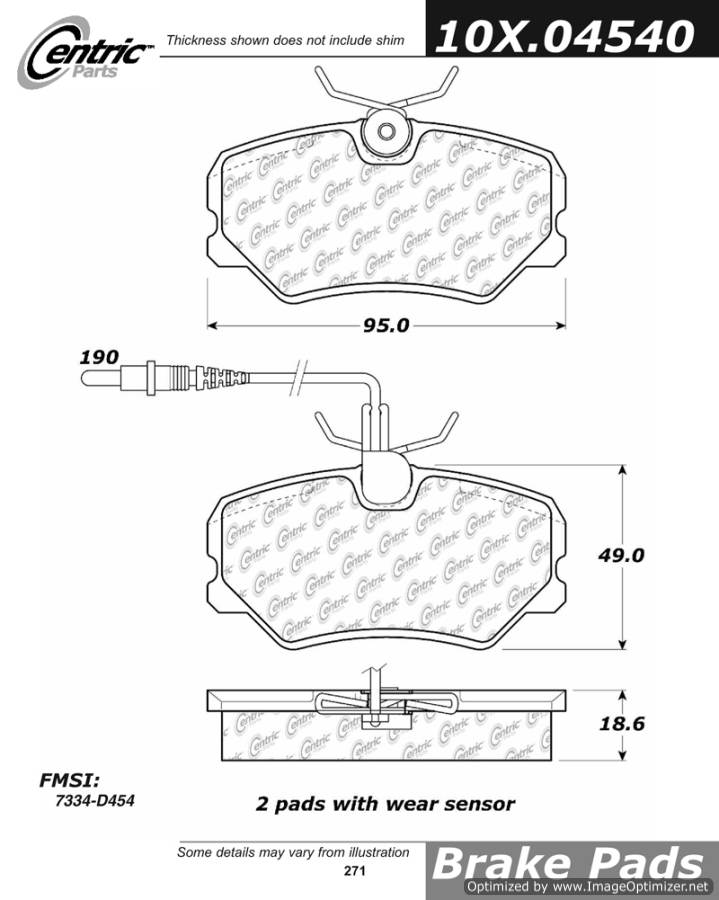 102.04540 CTek Brake Pads Centric Pair