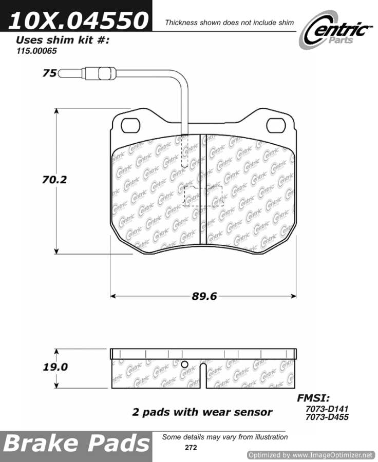 102.04550 CTek Brake Pads Centric Pair