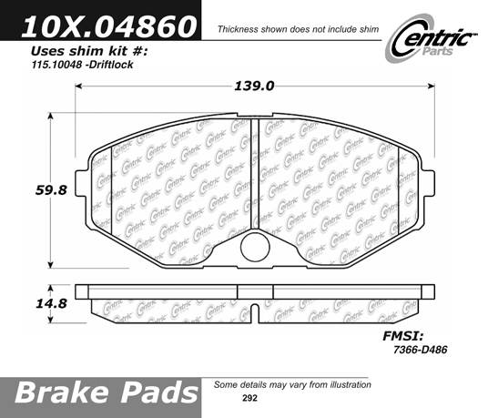 102.04860 CTek Brake Pads Centric Pair