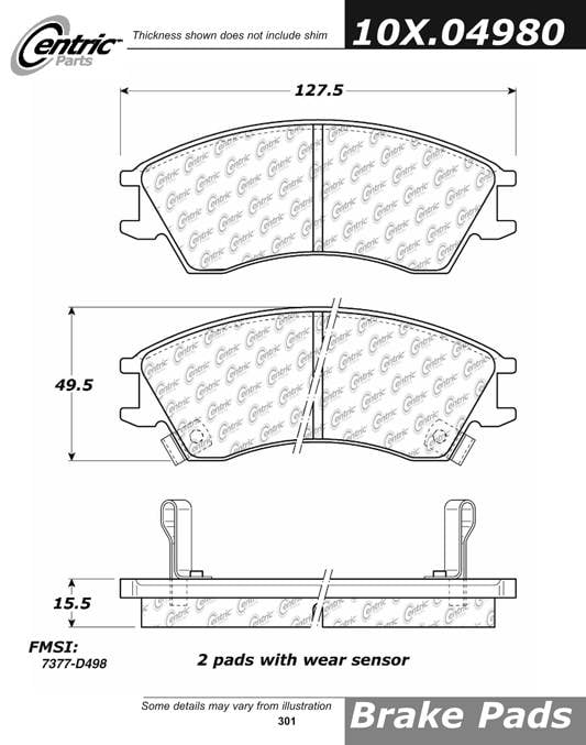 102.04980 CTek Brake Pads Centric Pair