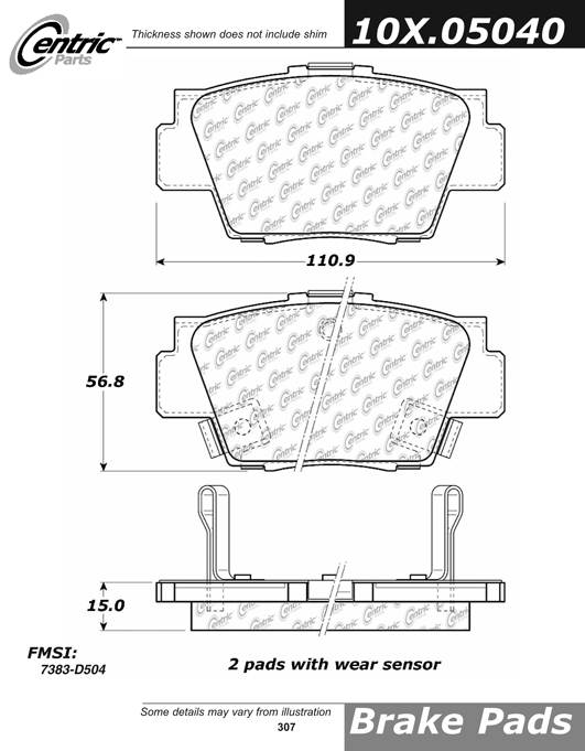 102.05040 CTek Brake Pads Centric Pair