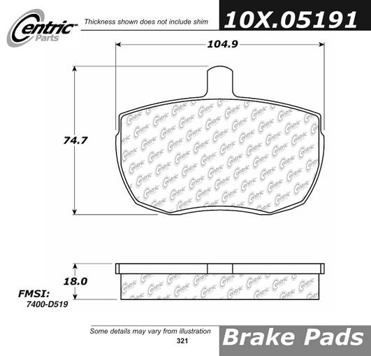 102.05191 CTek Brake Pads Centric Pair