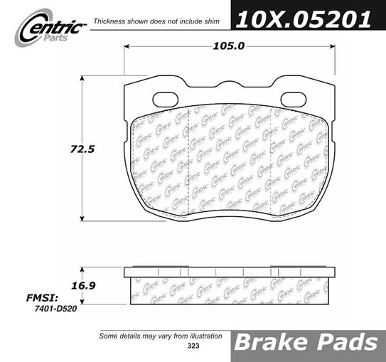 102.05201 CTek Brake Pads Centric Pair