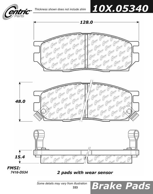 102.05340 CTek Brake Pads Centric Pair