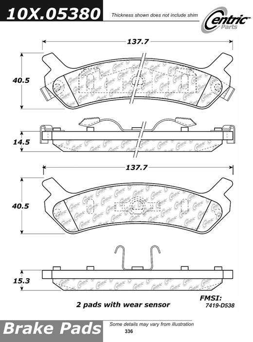 102.05380 CTek Brake Pads Centric Pair