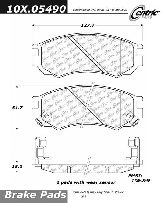 100.05490 OEM Brake Pads Centric Pair