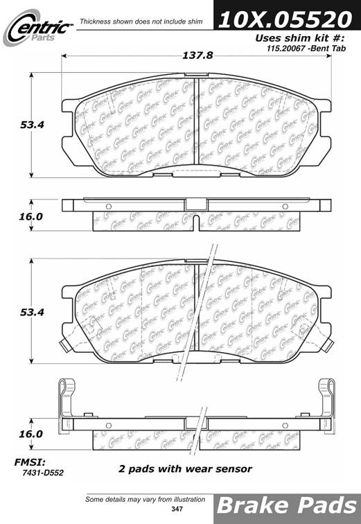 100.05520 OEM Brake Pads Centric Pair