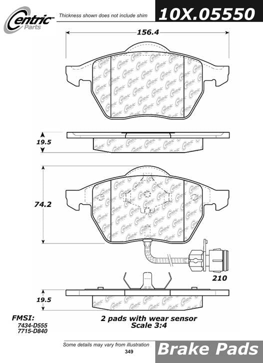 100.05550 OEM Brake Pads Centric Pair