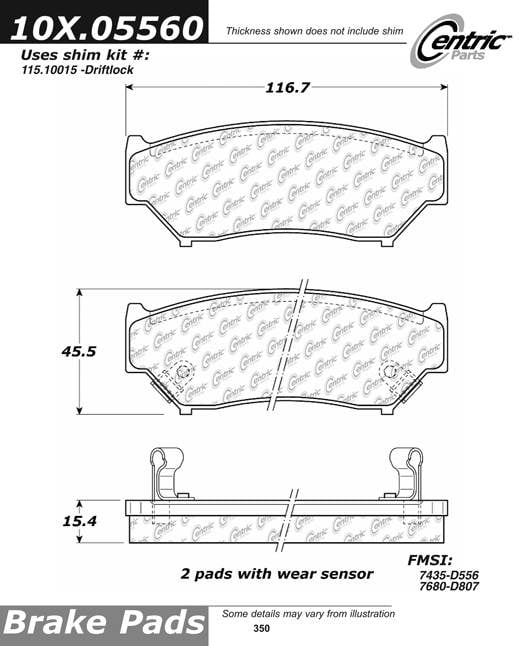 100.05560 OEM Brake Pads Centric Pair