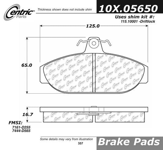 100.05650 OEM Brake Pads Centric Pair