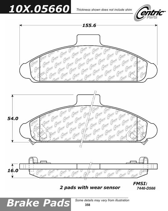 102.05660 CTek Brake Pads Centric Pair