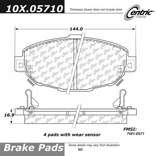 100.05710 OEM Brake Pads Centric Pair