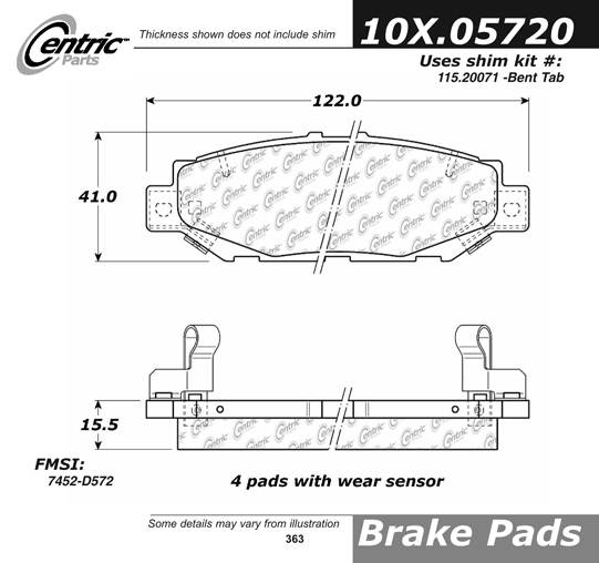 100.05720 OEM Brake Pads Centric Pair