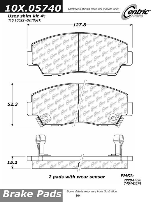 102.05740 CTek Brake Pads Centric Pair