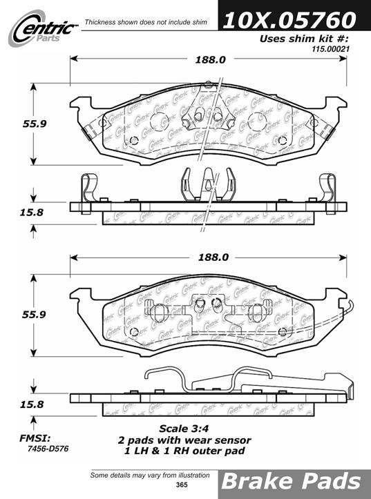 102.05760 CTek Brake Pads Centric Pair