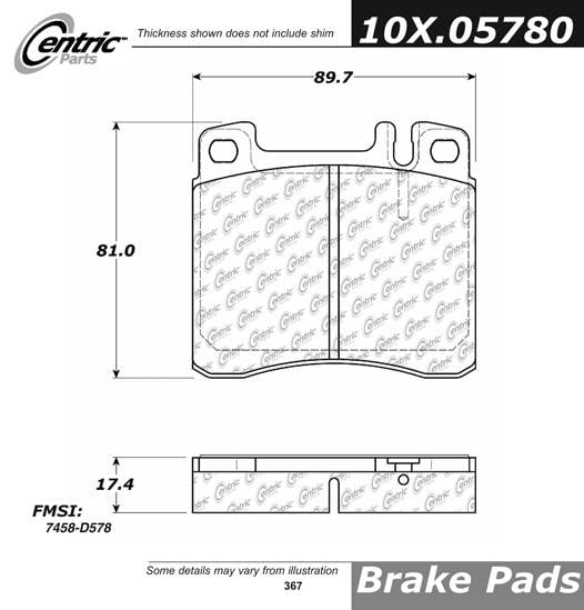 100.05780 OEM Brake Pads Centric Pair