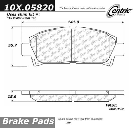 100.05820 OEM Brake Pads Centric Pair