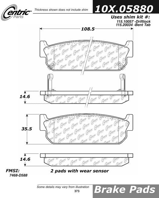 100.05880 OEM Brake Pads Centric Pair