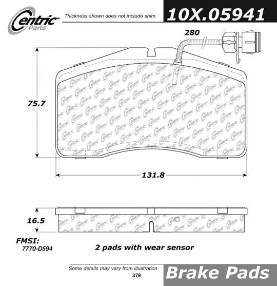 100.05941 OEM Brake Pads Centric Pair