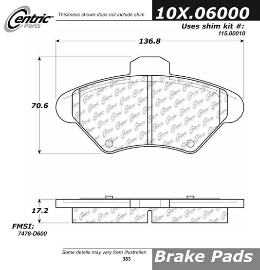 100.06000 OEM Brake Pads Centric Pair