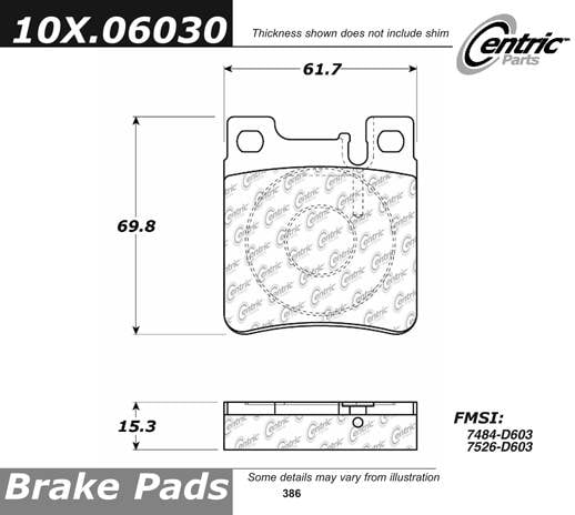 100.06030 OEM Brake Pads Centric Pair