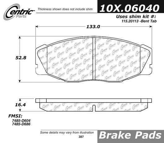 100.06040 OEM Brake Pads Centric Pair