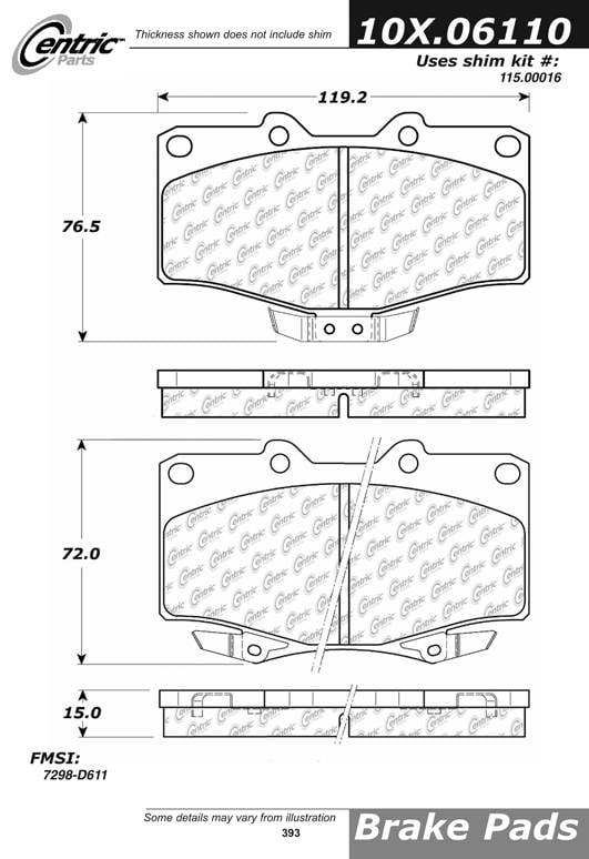 100.06110 OEM Brake Pads Centric Pair