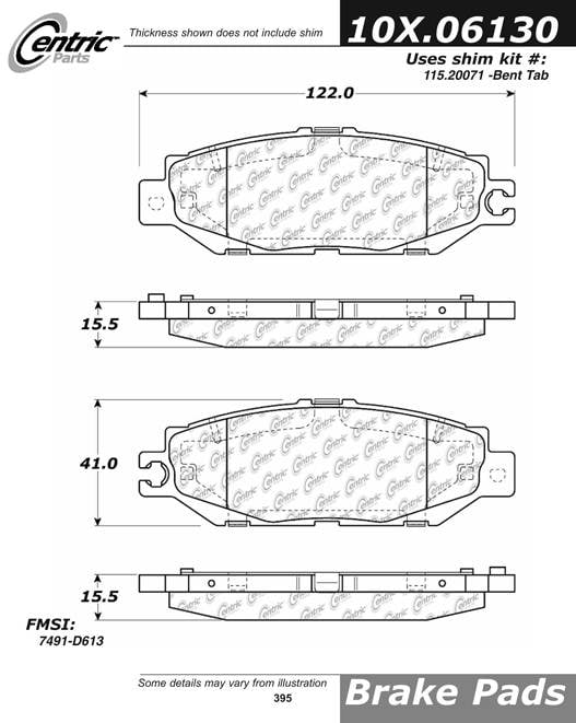 100.06130 OEM Brake Pads Centric Pair