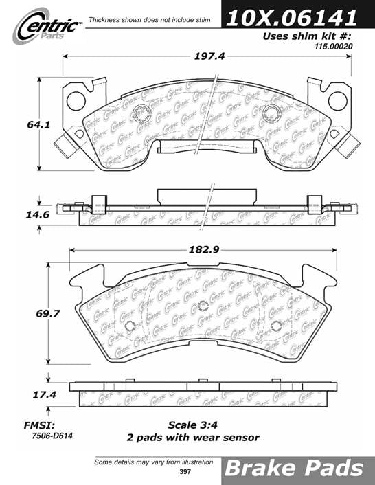 102.06141 CTek Brake Pads Centric Pair