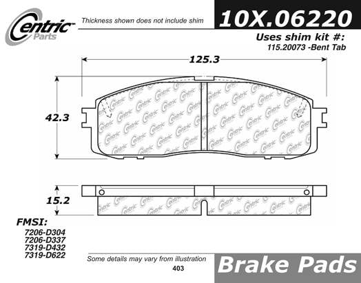 100.06220 OEM Brake Pads Centric Pair