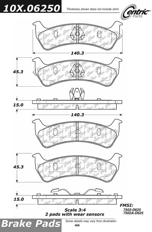 102.06250 CTek Brake Pads Centric Pair