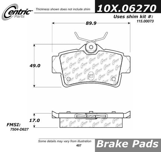 100.06270 OEM Brake Pads Centric Pair