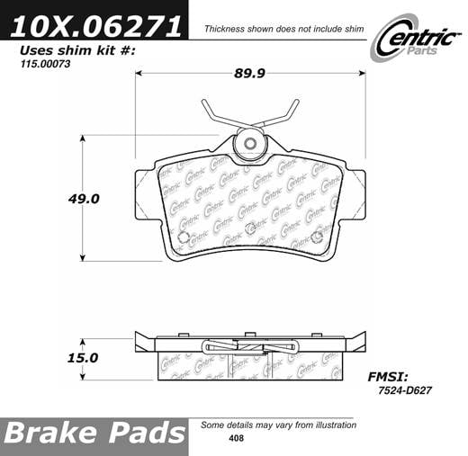 100.06271 OEM Brake Pads Centric Pair