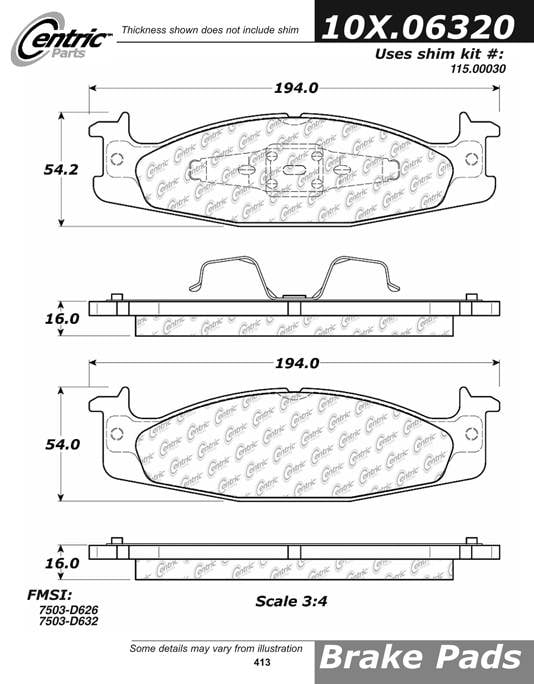 100.06320 OEM Brake Pads Centric Pair