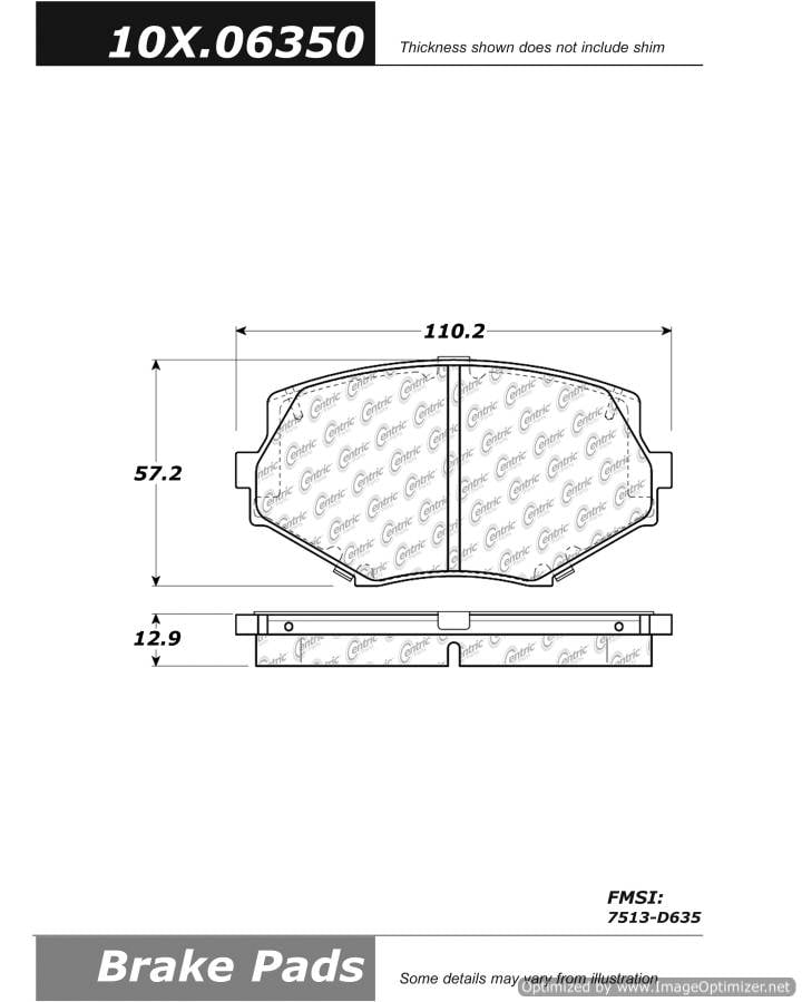 100.06350 OEM Brake Pads Centric Pair