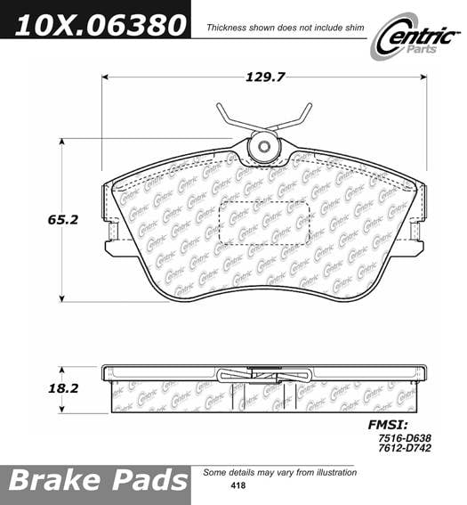 100.06380 OEM Brake Pads Centric Pair