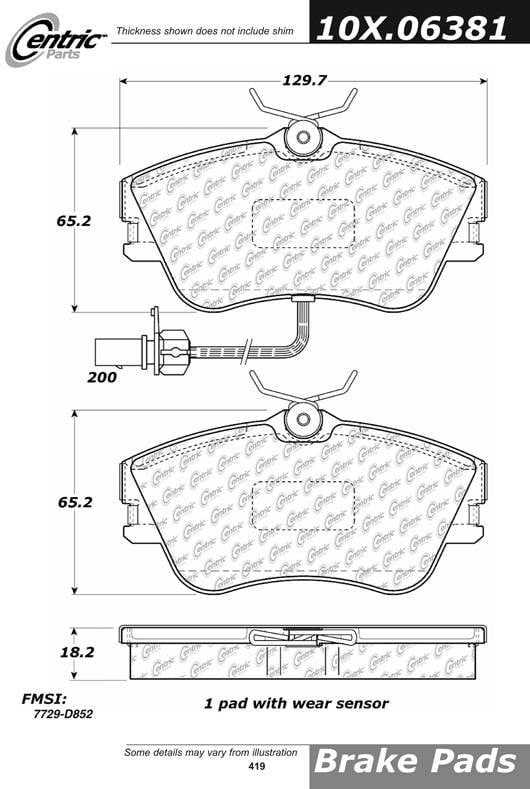 100.06381 OEM Brake Pads Centric Pair