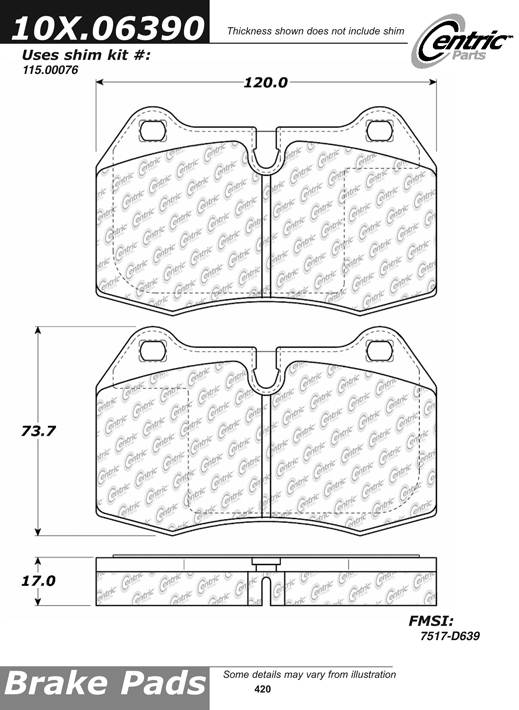 100.06390 OEM Brake Pads Centric Pair