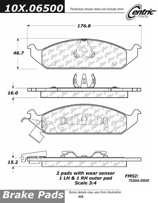 102.06500 CTek Brake Pads Centric Pair