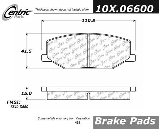 100.06600 OEM Brake Pads Centric Pair