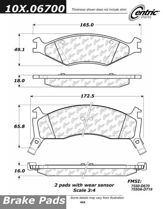 102.06700 CTek Brake Pads Centric Pair