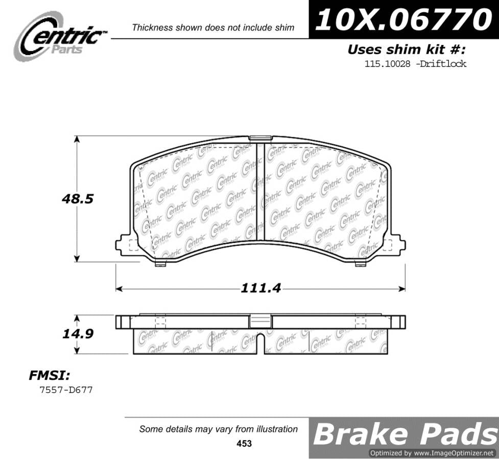 100.06770 OEM Brake Pads Centric Pair