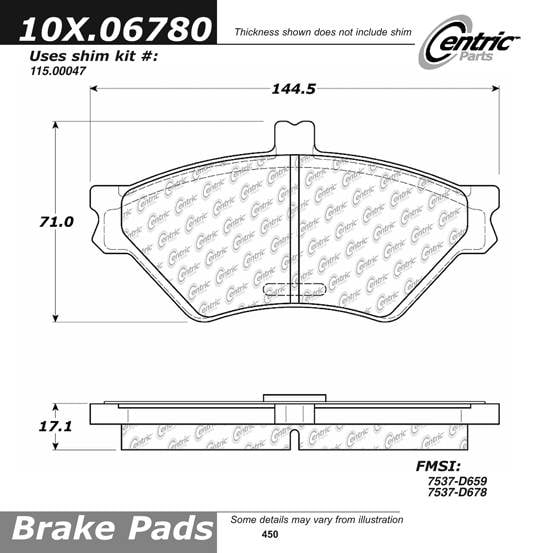 100.06780 OEM Brake Pads Centric Pair