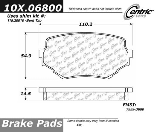 100.06800 OEM Brake Pads Centric Pair