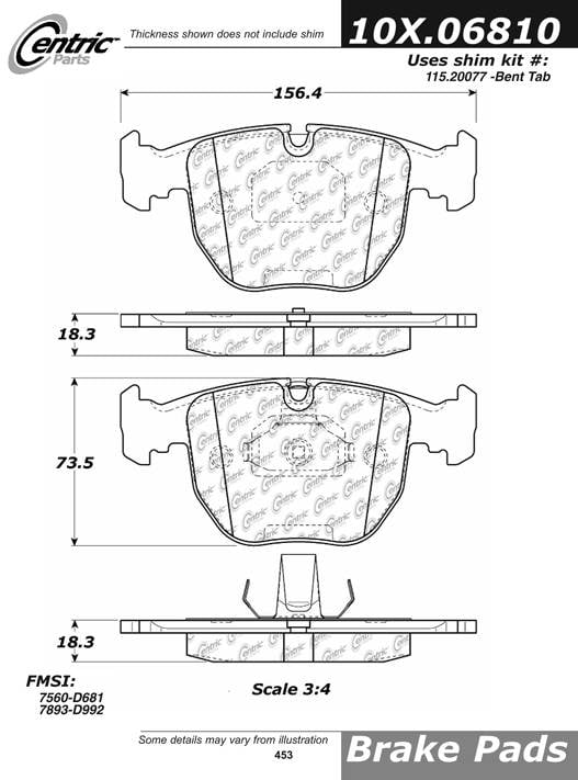 100.06810 OEM Brake Pads Centric Pair