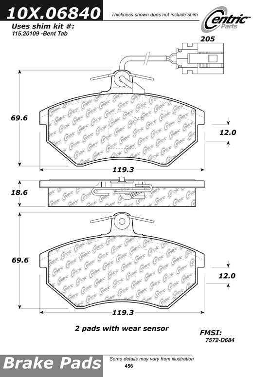 100.06840 OEM Brake Pads Centric Pair