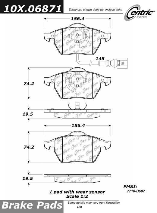 100.06871 OEM Brake Pads Centric Pair