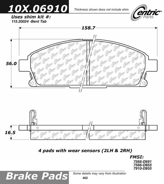 100.06910 OEM Brake Pads Centric Pair