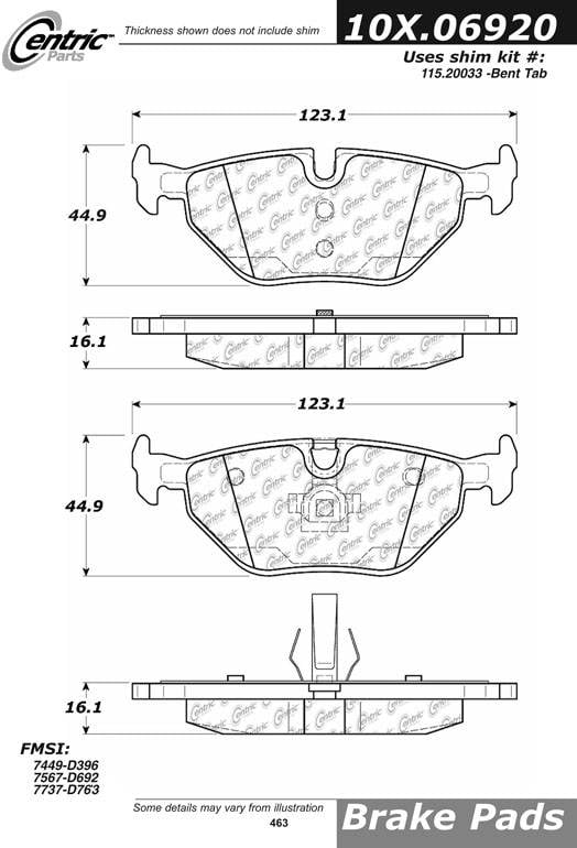 100.06920 OEM Brake Pads Centric Pair